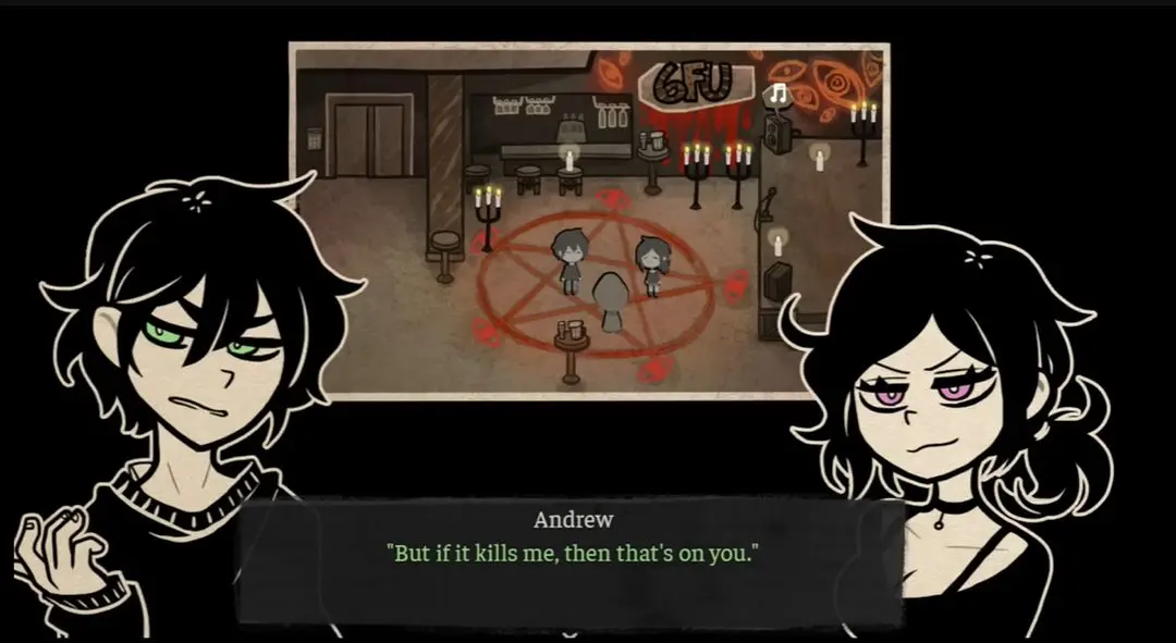 Andrew and Ashley discussing their dark plan